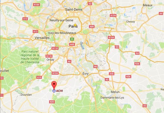 Carte de la région parisienne et emplacement d'ACVI